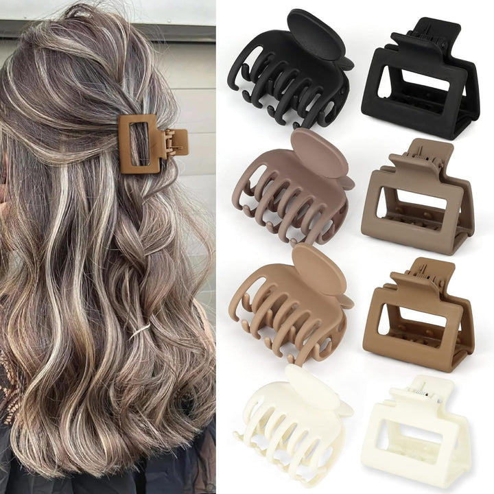 Medium Claw Hair Clips Set for Women - 3 Styles Rectangle Clips for Thick Hair| 3.5 Inch Large Hair Claw Clips for Thick Hair + 2Inch Medium Hair Claw Clips for Fine Hair + 1.5Inch Small Hair Clips