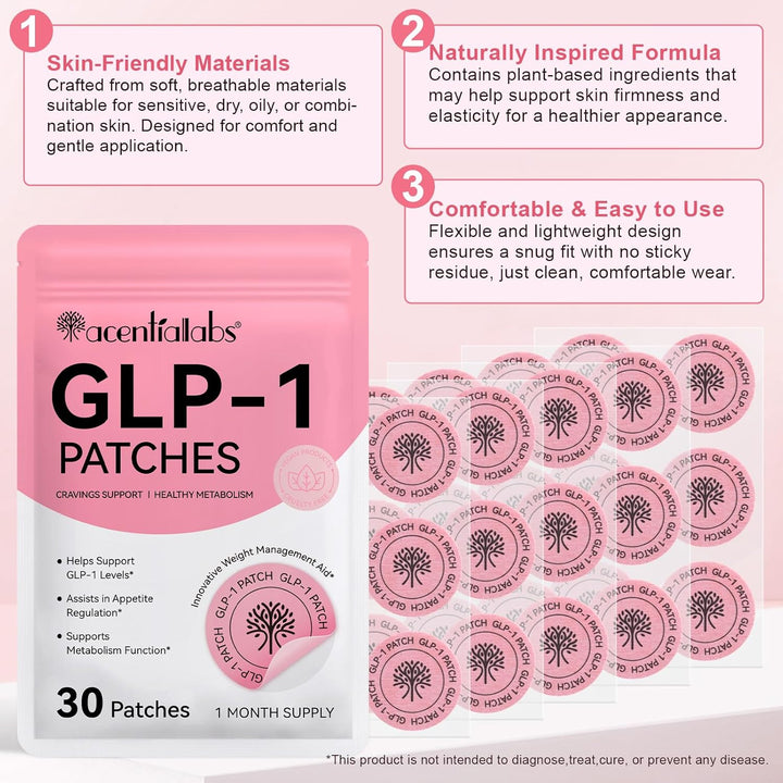 GLP-1 Patches,Natural Ingredients Patches,Berberine, Chromium, Pomegranate and Cinnamon,For Women and Men