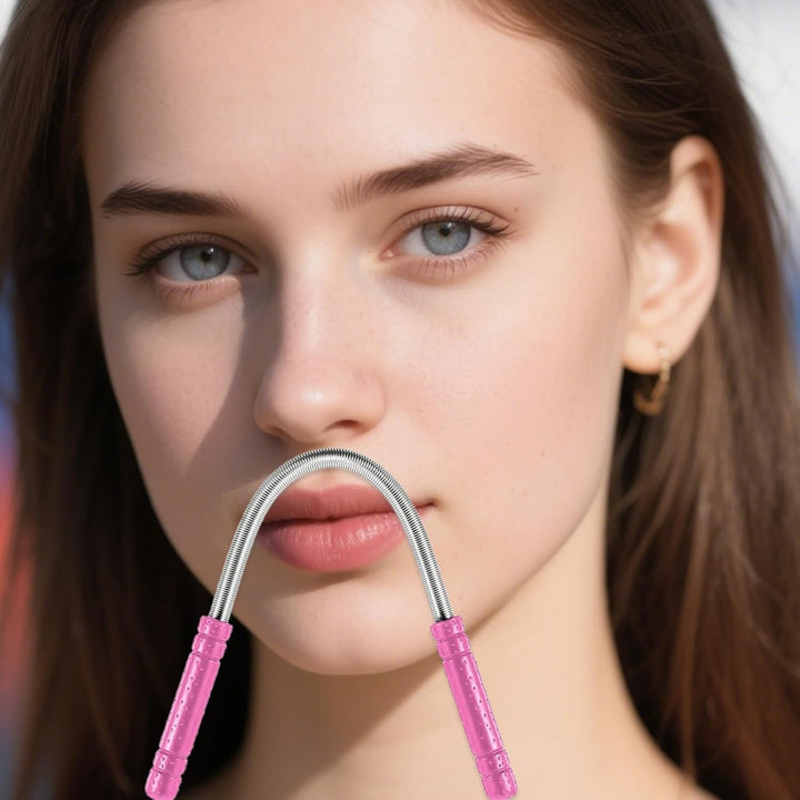 2 Pieces Facial Hair Remover, Hair Removal Tool, Threading Tool Remove Hair, from Upper Lip, Chin, Cheeks and Neck for Women Girls or Men (Black, Rose Red)