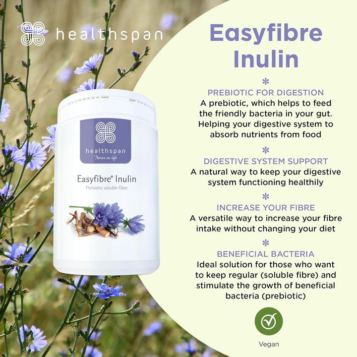 Easyfibre Inulin (450G) | a Natural Way to Keep Your Digestive System Functioning Healthily | Increase Fibre Intake | Made from 100% Chicory Root | Vegan