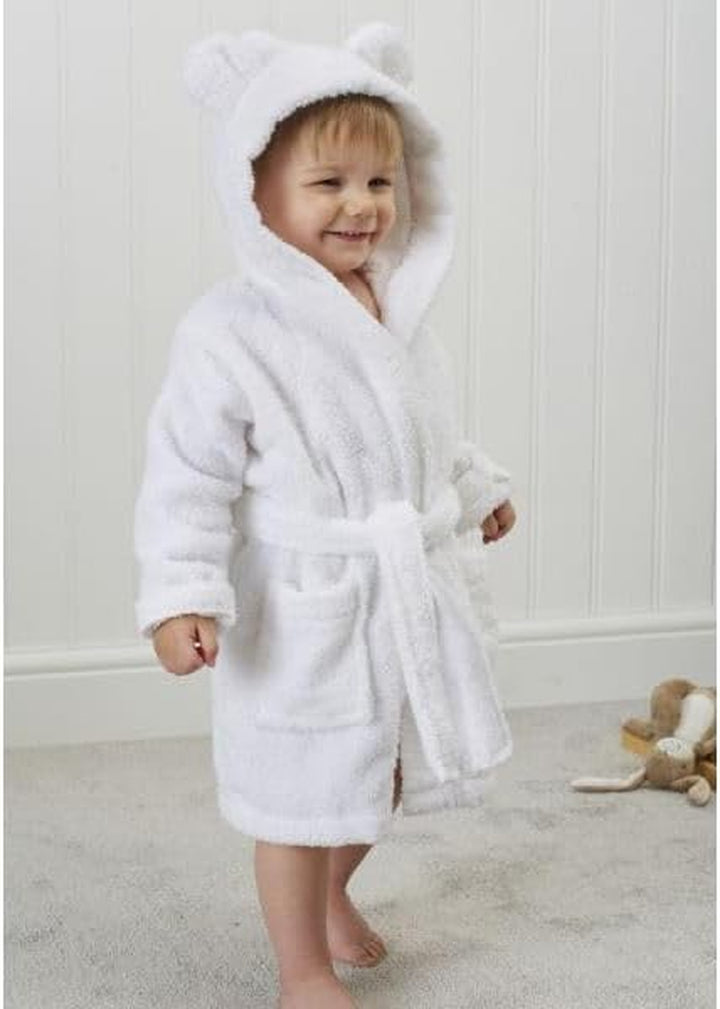 Baby Dressing Gown – Soft & Cozy Hooded Towel Dressing Gown for Babies & Toddlers – Polyester Baby Bathrobe – Newborn Essentials for Bath Time & Everyday Comfort
