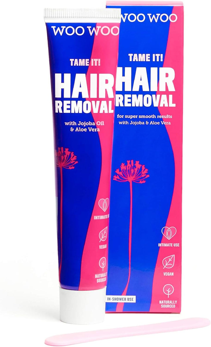 Tame It! Natural Intimate Hair Removal Cream - Painless Vegan Hair Remover for Sensitive Skin - Depilatory for Genitals, Bikini, Legs & Bum - Women In-Shower Cream with Aloe Vera - 100Ml