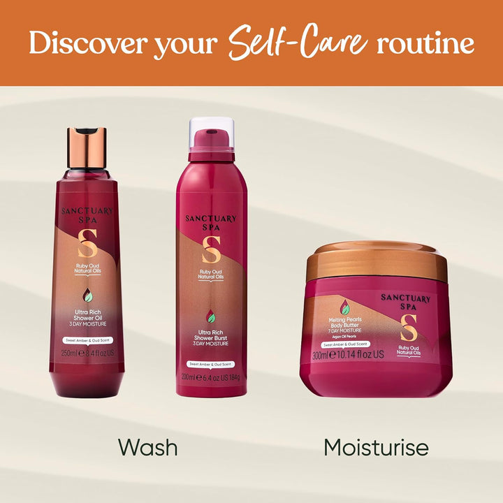 Spa Ruby Oud Melting Pearl Body Butter with Shea Butter & Argan Oil, No Mineral Oil, Cruelty Free & Vegan Body Moisturiser for Women, 300G