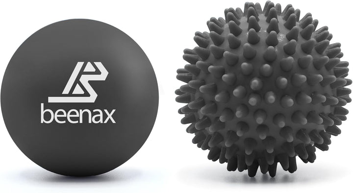 Lacrosse & Hard Spiky Massage Ball Set - Trigger Point, Myofascial Release, Plantar Fasciitis, Deep Tissue, Muscle Relief, Yoga, Pilates, Physio, Rehab - Relieve Stress and Relax Tight Muscle