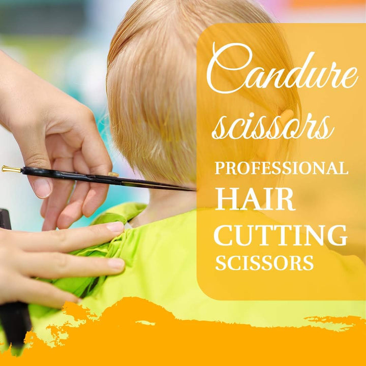 Hairdressing Scissor Hair Scissor for Professional Hairdressers Barbers Stainless Steel Hair Cutting Shears for Salon, Men, Women, Children and Adults 5.5" Inch Black