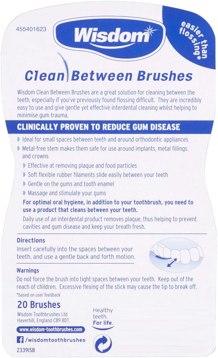 Clean between Fine Blue Brushes - Pack of 2, Total 40