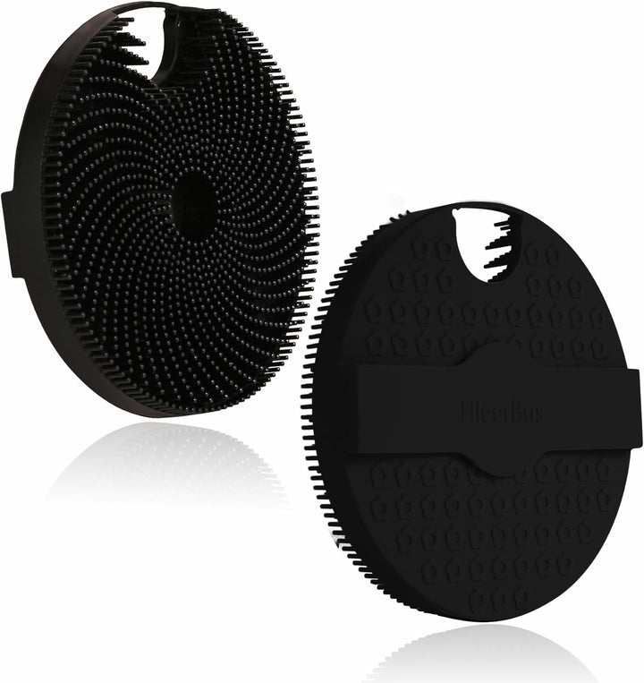 Silicone Body Scrubber, Gentle Exfoliating Body Scrubber in Shower Silicone Loofah with Easily Lather Bristles, Long Lasting, and More Hygienic than Traditional Shower Loofah,1 Pack, Black…