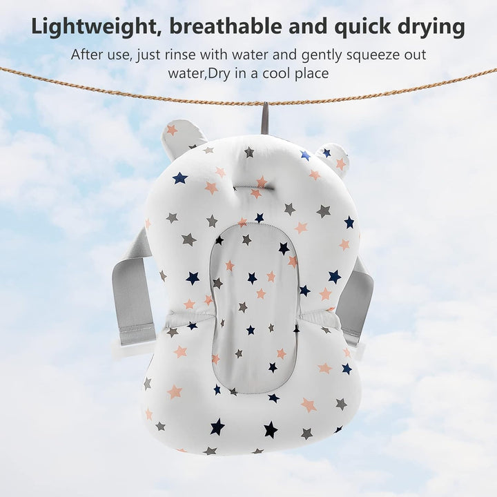 Baby Bath Cushion Bathtub Pad, Baby Bath Mat Pillow Newborn Infant Shower Bath Tub Support Seat Pads, Anti-Slip Baby Bath Cushion Mats Bathing Accessories for Newborn Toddler Infant 0-12 Months