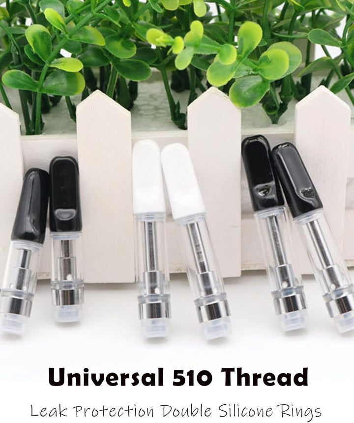 510 Threaded Cartridges 1.0Ml Atomizer Carts Electric Inhaler CBD Tank for E Cigarette Vape Pen Battery, Nicotine Free