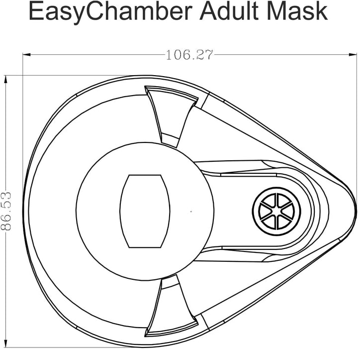 Anti-Static Spacer Device with Adult Mask, Inhaler Chamber, Use with Metered Dose Inhaler, BPA and Latex Free