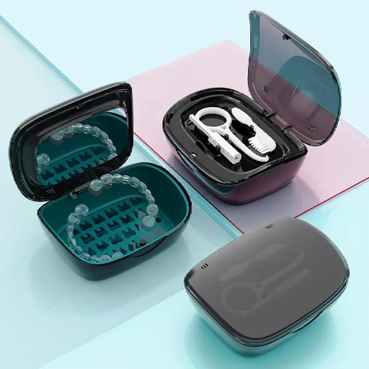 Retainer Brite Cleaning Tablets 96 Pack – Retainer Cleaner & Denture Cleaning Tablets with Retainer Box & Brushes – Aligner & Invisalign Cleaner for Teeth Retainers, Mouth Guard & Oral Hygiene