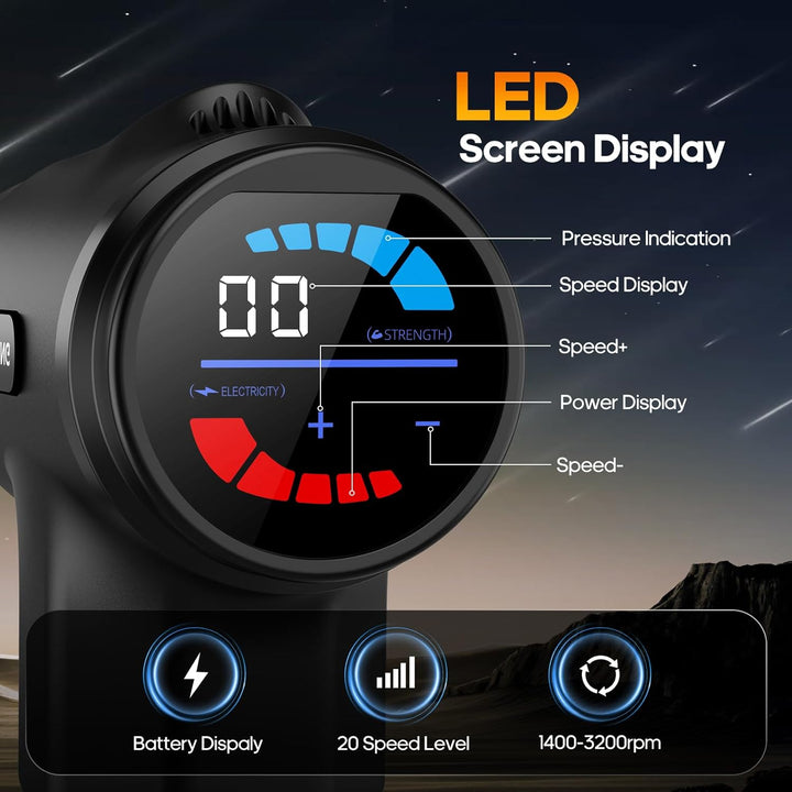 Massage Gun with Heat, Massager Deep Tissue Heat Muscle Massager Gun, Powerful Massage Gun for Home Office Workout Muscle Pain Relief with Suitcase Birthday Gift Ideas for Mom Dad Men Women