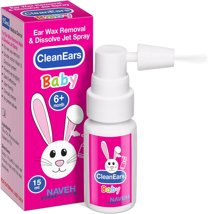 ® Cleanears Baby | Fast-Acting Ear Wax Removal Spary | Breaks down & Dissolves Earwax in Just 1 Treatment | Clinically Proven to Be 300% More Effective W/Mineral Oil | Gentle&Safe | 15ML