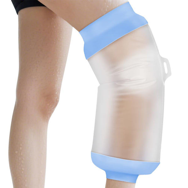 Waterproof Knee Cast Cover, Reusable Adult Knee Cover for Shower, Soft & Comfortable Cast Protectors for Broken Knee, Watertight Seal Cast Bag for Bandages, Dressings, Wound Care Supplies