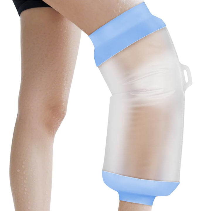 Waterproof Knee Cast Cover, Reusable Adult Knee Cover for Shower, Soft & Comfortable Cast Protectors for Broken Knee, Watertight Seal Cast Bag for Bandages, Dressings, Wound Care Supplies