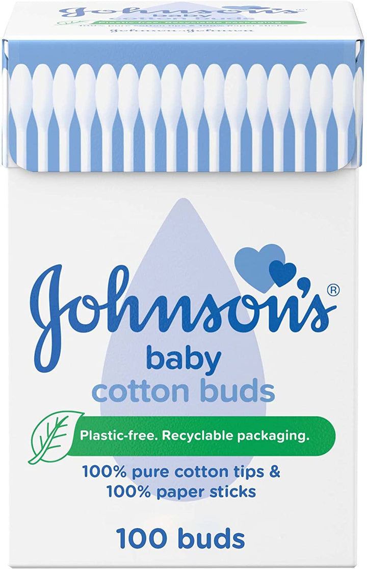 Cotton Buds (1 X Pack of 200) Soft & Gentle Ear Buds for Delicate Skin, Made of 100% Pure Cotton and Paper Sticks, Plastic-Free to Clean Delicate Areas, around Eyes and Outer Ear