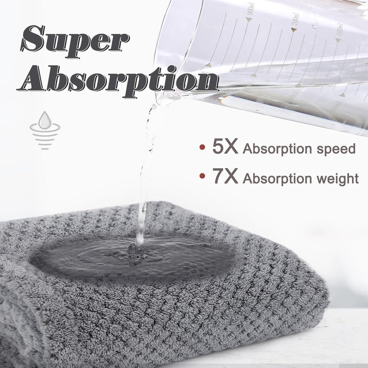 3-Pack Microfibre Hair Towel Wrap, Anti-Frizz Turbans, Super Absorbent and Soft Hair Drying Towel with 3 Adjustable Buttons for Women Men Kids Wet Curly Long Plopping