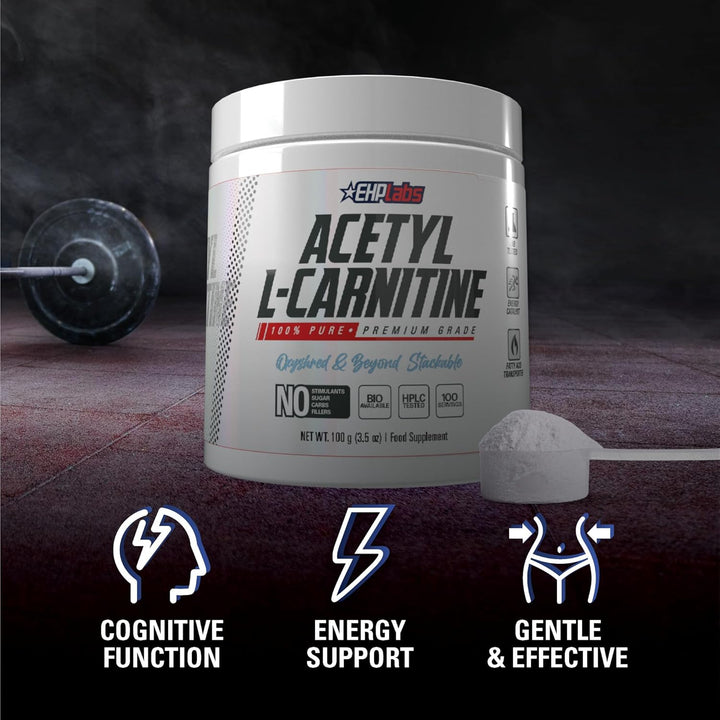 Acetyl L Carnitine - Supports Natural Energy Production, Aids Metabolism, Assists in Healthy Brain Function, Supports Heart Health, Non GMO, Vegan, Gluten Free - 100 Serves