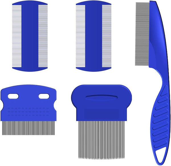 Lice Comb, 5 Pcs Lice Combs, Double Sided Lice Combs, Stainless Steel Tooth Comb, Lice Removal Comb