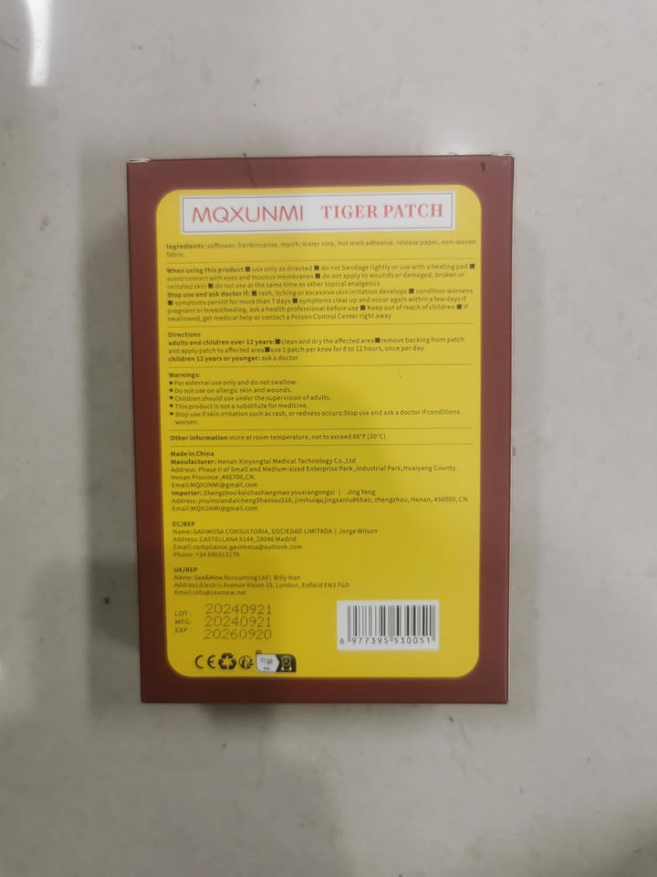 Tiger Patches, 60Pcs Ultra Strength Pain Relief Patches, Natural Wormwood Relieves Muscle Soreness Heat Patches for Back, Knee and Shoulder Muscle Pain Relief