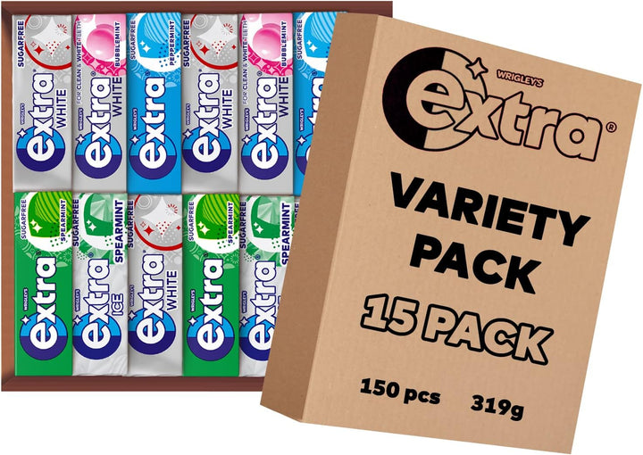 Wrigley'S  White Chewing Gum, Peppermint Flavour, 30 Packs of 10 Pieces, Sugar Free Bulk Pack Gum with Xylitol (300 Pieces)-Packaging May Vary