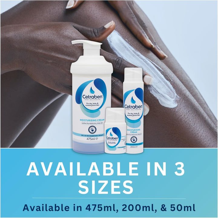 Moisturising Cream, for Dry, Itchy, Sensitive & Eczema-Prone Skin, Soothe, Moisturise, Hydrate, & Protect, Dermatological Moisturiser,Daily Use on the Body, Fragrance Free, 1 X 475Ml
