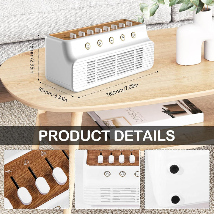 White Noise Machine, Soothing Sounds and Night Lights Sleep Sound Box 8 Nature Sounds Mixer Soothing Sounds Therapy USB White Noise Sound Machine with Timer for Sleeping at Home Yoga