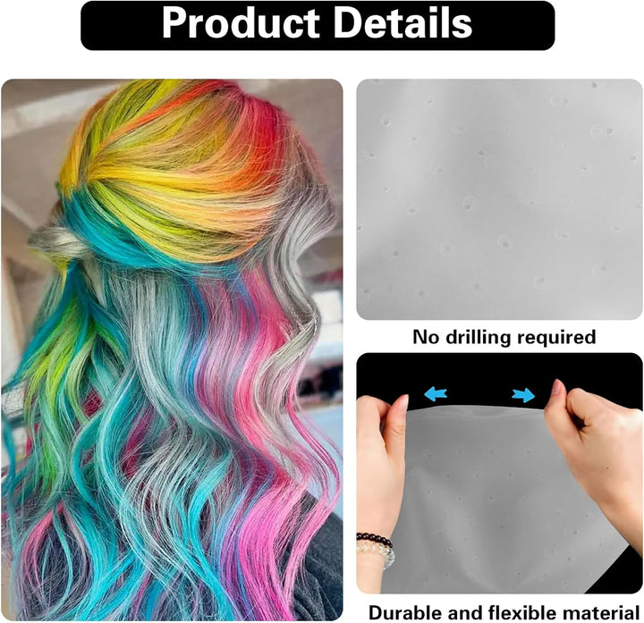 1 Pcs Silicone Pre-Punched Hair Highlighting Cap for Colouring and Streaking, with 5 Coloring Brushes and 1 Needle, for Salon Use.