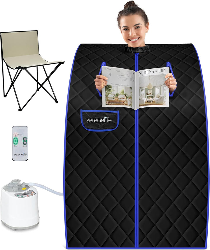 , Sauna, Home Sauna Tent, Portable Sauna, Infrared Sauna, Home Steam Sauna, Steam Room, Sauna Bag, One Person Indoor Sauna Box with Heating Foot Pad, Portable Chair and Remote Controller