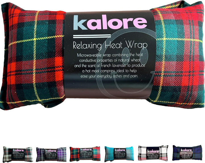 Wheat Bags Microwavable Neck and Shoulder Wrap - Relaxing Lavender Heat Bags Microwavable for Comfort - Tartan Cotton Fabric with UK Wheat Heat Bags Microwavable Compress by  - Purple