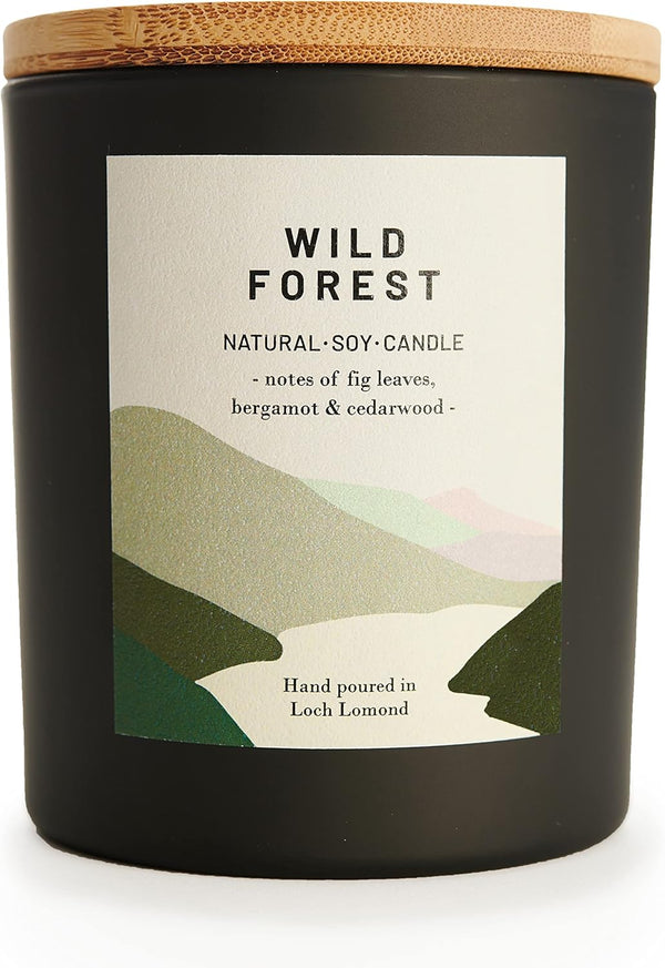Wild Forest - Organic & Vegan, Luxury Scented Soy Wax Candles. Hand Poured in Loch Lomond, Scotland |  Limited (+8 Scent Options, X2 Sizes) 450G