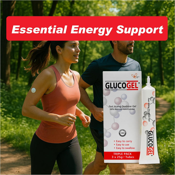 Fast Acting Glucose Energy Gel - Hypostop Gel for Running, Hiking, Cycling, Marathon Liquid Dextrose - Original Unflavoured, 10G per Tube (Pack of 3)
