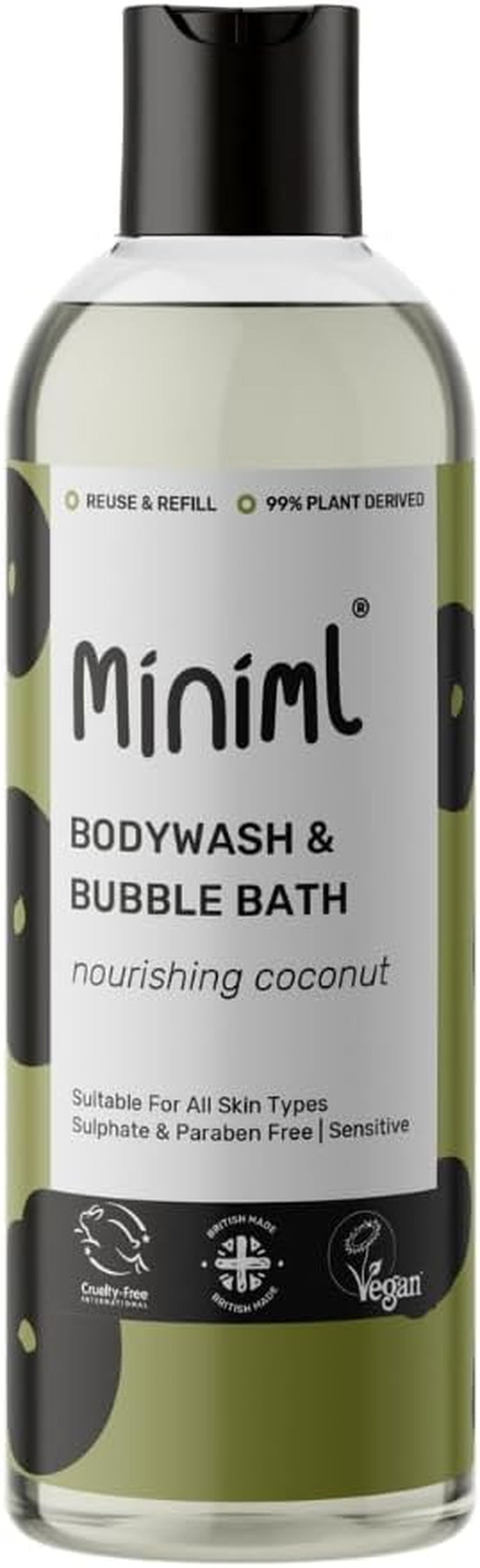 Natural English Lavender & Chamomile Body Wash & Bubble Bath - for All Skin Types - Hypoallergenic Dermatologically Tested - Sulphate & Paraben Free, Vegan & Cruelty Free - 500Ml Bottle