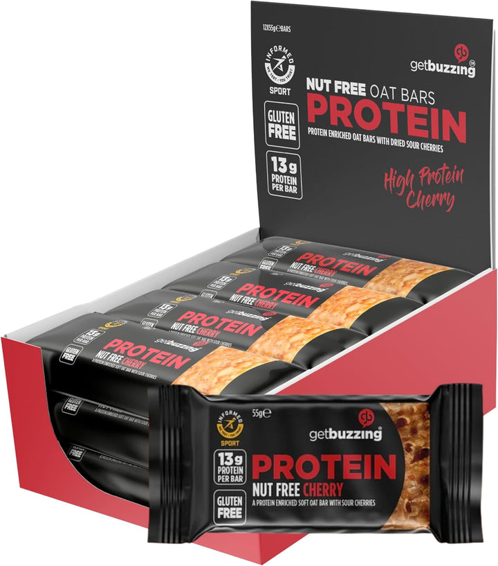 High Protein Nut Free Flapjack- Chocolate Fudge 55G - Healthy Snack Bars - Gym, Running, Cycling - Pure Protein Made in the UK - Pack of 12 Bars