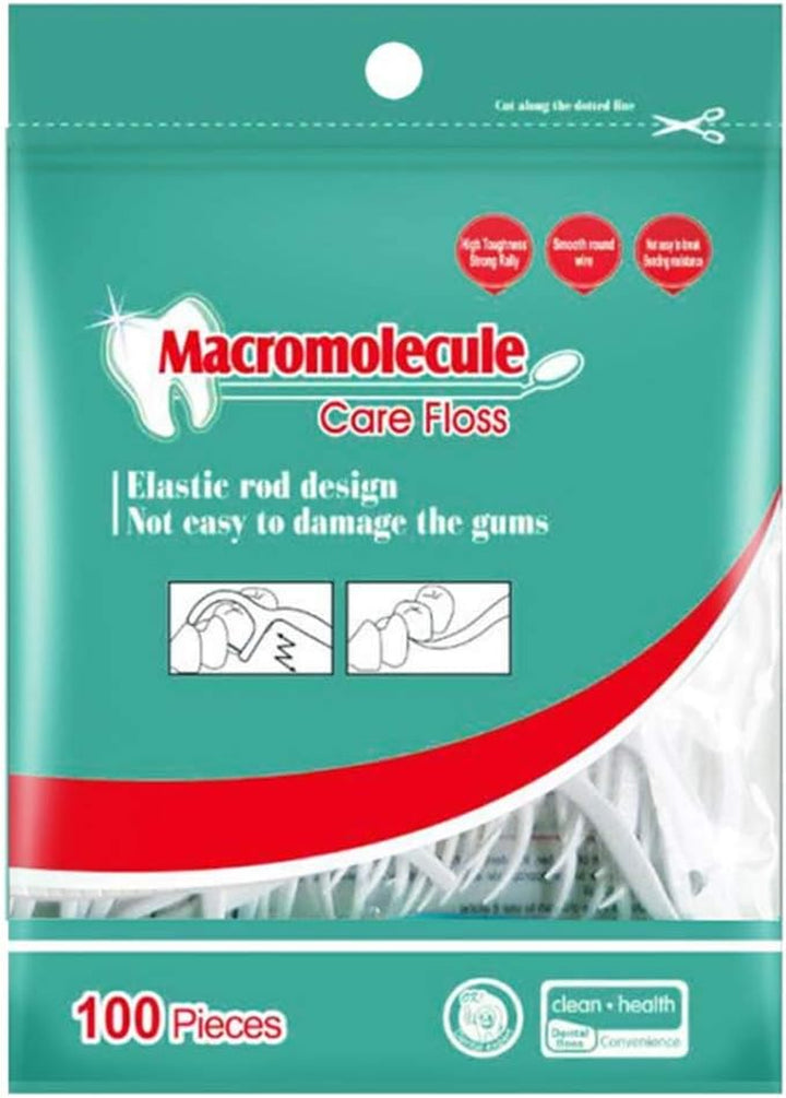 Floss Sticks Dental Floss Picks Complete Clean,2 in 1 Dental Toothpick Polyethylene Resistant Dental, Cardamom（30Pcs）