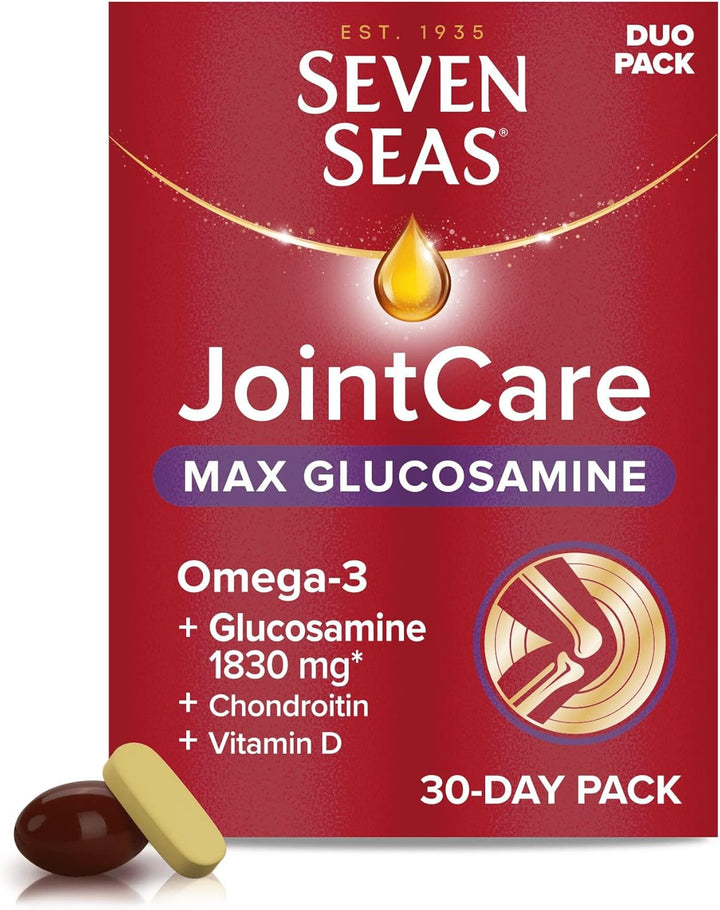Jointcare plus Turmeric, with Omega-3, Glucosamine, Chondroitin, Vitamins C and D, Manganese and Zinc, Food Supplements, 30-Day Pack