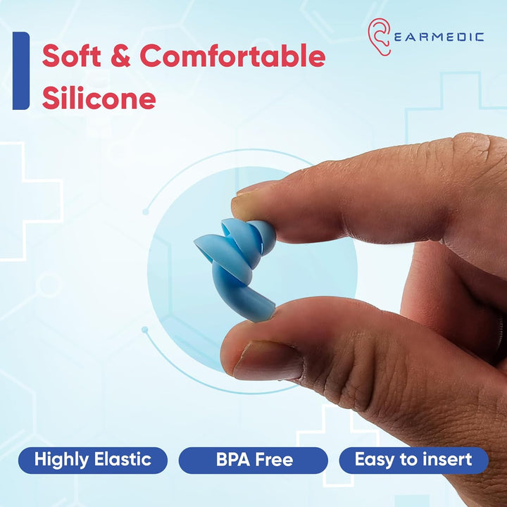 Ear Plugs for Sleep - 6 Pairs Soft Silicone Reusable Noise Cancelling Earplugs for Side Sleepers & Snoring