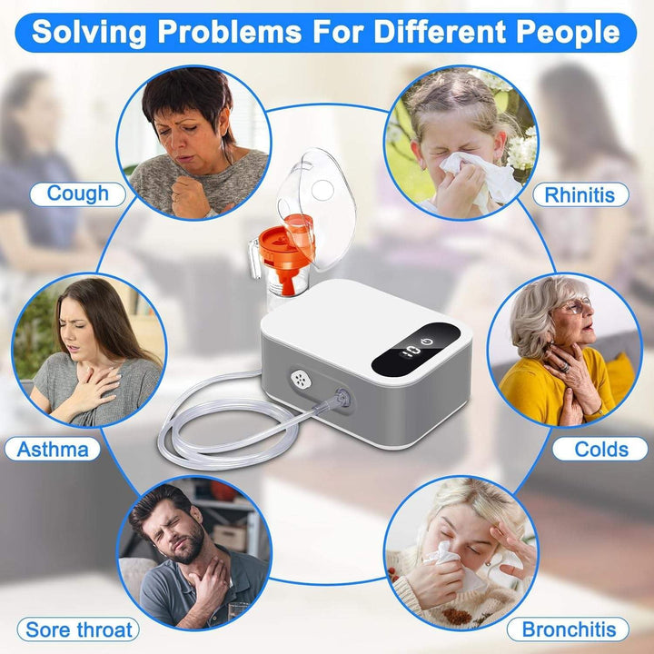 Nebuliser Machine for Adults, Perfect Inhaler with 2 Masks & Mouthpiece, Easy to Use and Clean, Portable Nebulizer for Travel and Home Use