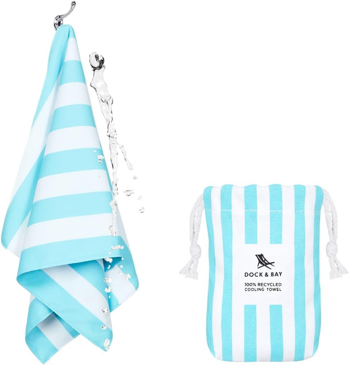 Quickcool Cooling Towel - for Athletes, Sports, Workouts, Fitness - Dual Layered Fabric Technology, Instant Relief, Cools to 15°C - Includes Bag - 25" X 12"/63 X 29Cm