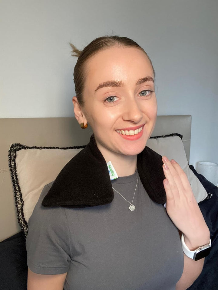 Unscented Wheat Bags Microwavable Heat Pack - Soft Black Fleece, Made in UK, 42Cm Long, Heat Pad for Pain Relief