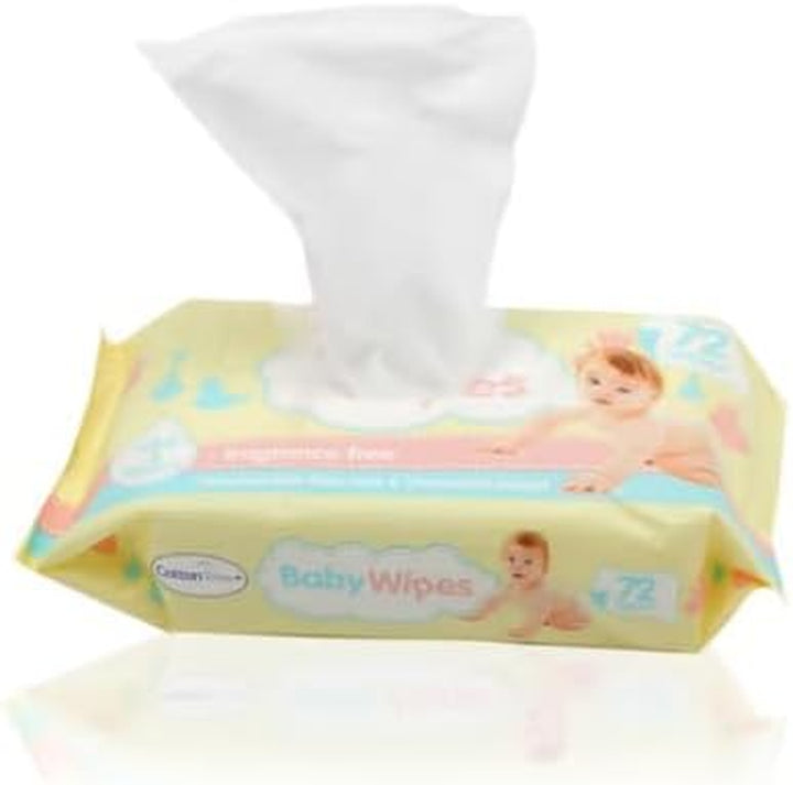 Cotton Tree Kind & Gentle Baby Wipes – 72-Count Pack | Fragrance-Free with Aloe Vera & Chamomile