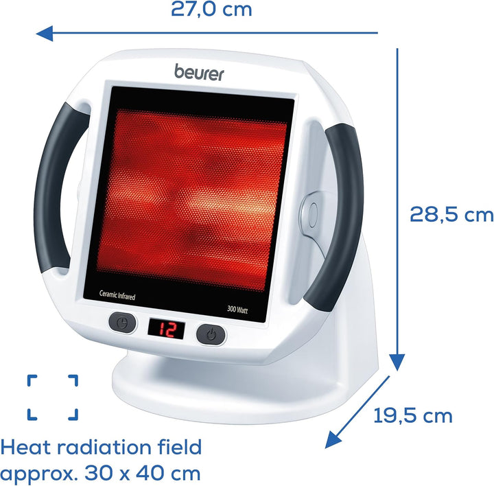 IL50 Infrared Heat Lamp, Soothing Heat for Colds and Muscle Tension, Infrared Light Therapy with 300 Watts, Improves Blood Circulation, 100% UV Blocker, Medical Device