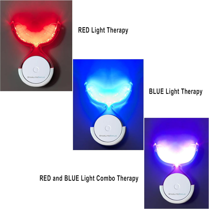 RED, BLUE, & RED+BLUE Gum Light, Sterilizing Case & Goggles, Toothache Relief Bleeding Gums, Red and Blue Light Gum Therapy Gum Health Repair Gum Stimulator. Whitening Accelerator Gum Light Therapy