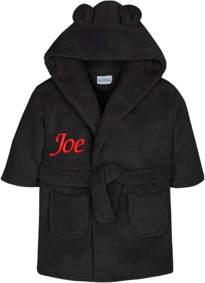 Personalised Baby Dressing Gown | Customisable Soft Polyester Embroidered Bathrobe for Kids | Ideal Baby Gift | Perfect for Bath Time, and Everyday Comfort