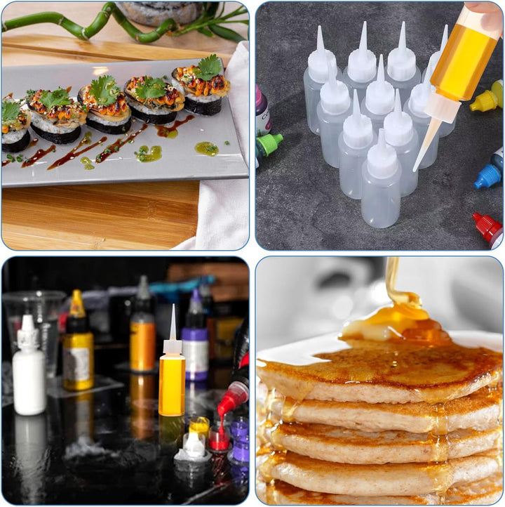 10Pcs 50Ml Plastic Squeeze Bottles Glue Bottles Precision Tip Applicator Bottle Color Bottles for Hair Salon, Paint Art, Craft, Liquids, Glue