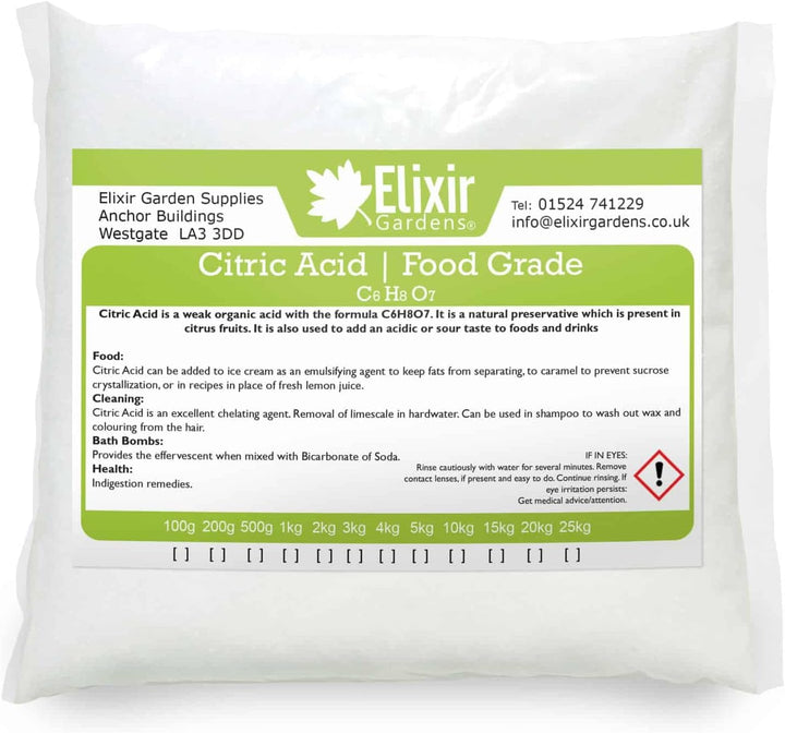 Citric Acid Fine Grade | 100% Anhydrous GMO Free | 250G - 25Kg | Supplied in a Bag or Tub | 5Kg Tub