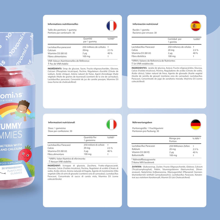 Kids Probiotic Gummies - 2 Billion Probiotics - 1 Month Supply - Kids Tummy Gummies - Includes Vitamin D & Calcium for Childrens Gut Health - Vegetarian Formula - 30 Gummies - by