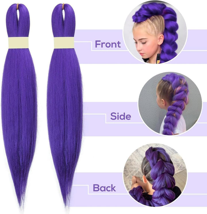 Anime H_Hunterss Rum Wig, Purple Hair Extensions for Braiding Purple Braiding Hair Pre Stretched Braiding Hair,26 Inchprestretched Braidings Hairs P-Urple Christmas Costume Cosplay Stage Partiesie