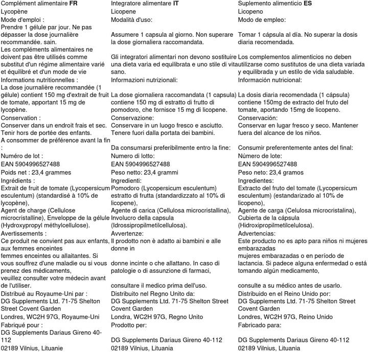 Lycopene 15Mg | 10% Beadlet | 90 Vegan Capsules | High Strength Antioxidant for Skin & Prostate Health | 3Rd Party Lab Tested