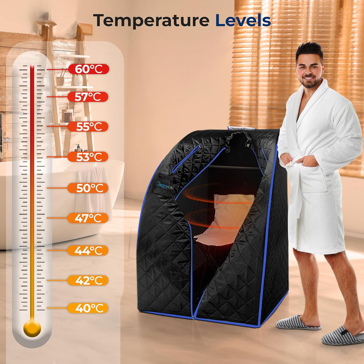 , Sauna, Home Sauna Tent, Portable Sauna, Infrared Sauna, Home Steam Sauna, Steam Room, Sauna Bag, One Person Indoor Sauna Box with Heating Foot Pad, Portable Chair and Remote Controller
